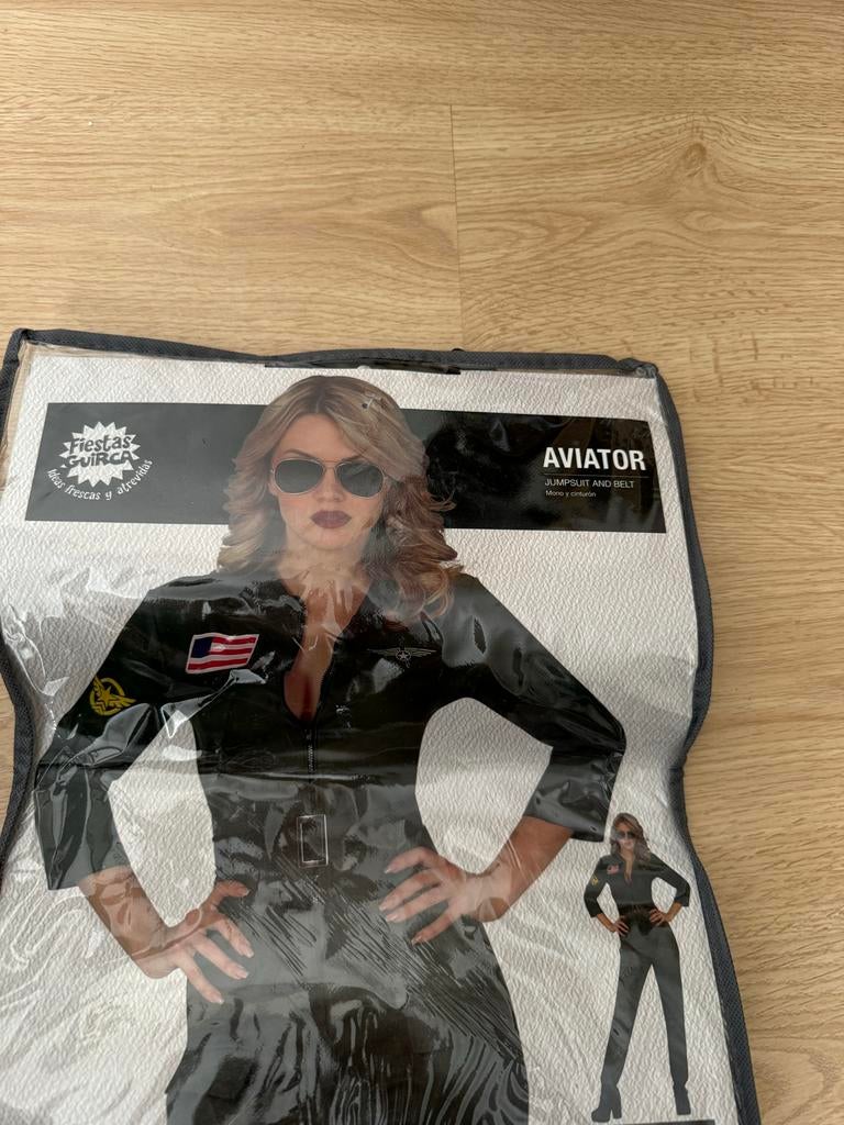 Piloot kostuum pak - Aviator jumpsuit, Maat 38/40 (M), Carnaval, Ophalen of Verzenden, Zo goed als nieuw