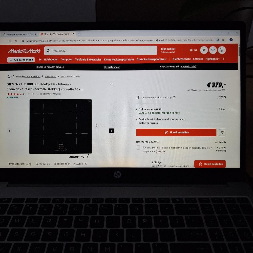 inductie kookplaat, Ophalen, Nieuw