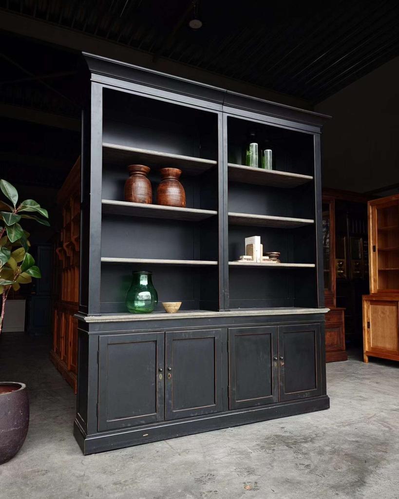 Donkere Boekenkast | Smalle Bibliotheekkast | Winkel #5609, Huis en Inrichting, Kasten | Boekenkasten, Niet ingevuld, 200 cm of meer