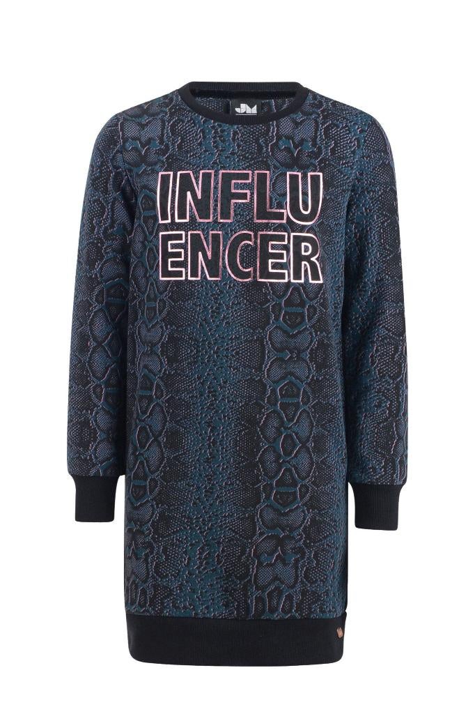 Shoeby Jill & Mitch sweatjurk Muya slangendessin mt 134/140., Zo goed als nieuw, Jurk of Rok, Jill & Mitch, Verzenden