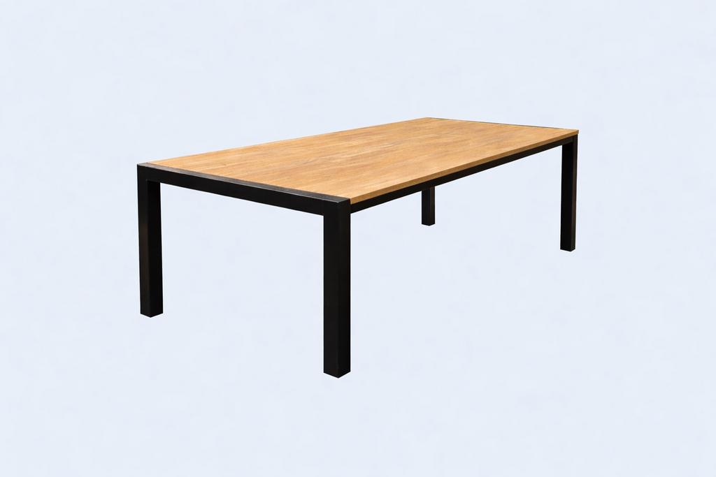 Robuuste eettafel 220x100 cm, Huis en Inrichting, Tafels | Eettafels, Gebruikt, 100 tot 150 cm, 200 cm of meer, Ophalen of Verzenden