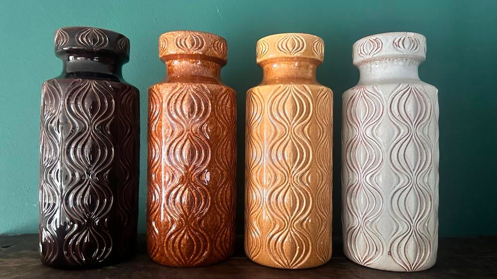 Set van 4 Scheurich West Germany vazen, Ophalen of Verzenden