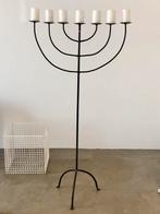 Vintage Smeedijzeren Grote Staande Kandelaar - 1.52m Hoog, Ophalen of Verzenden, Overige materialen