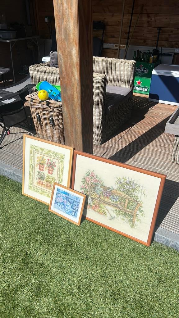 Cottage core geborduurde schilderijen, Ophalen, Zo goed als nieuw, Minder dan 50 cm, Schilderij