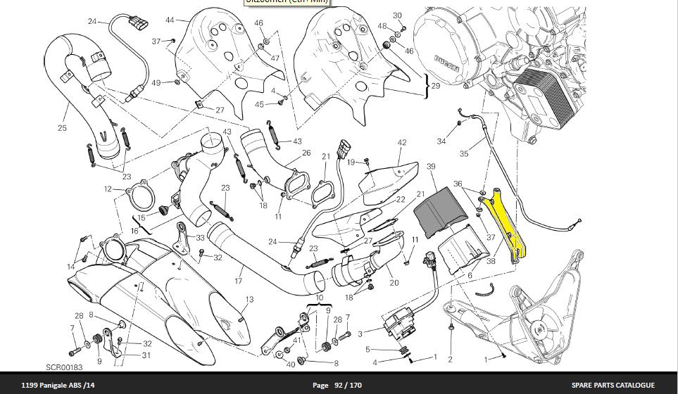 Ducati 899 1199 1299 Panigale hitteschild 46015393A NIEUW, Ophalen of Verzenden