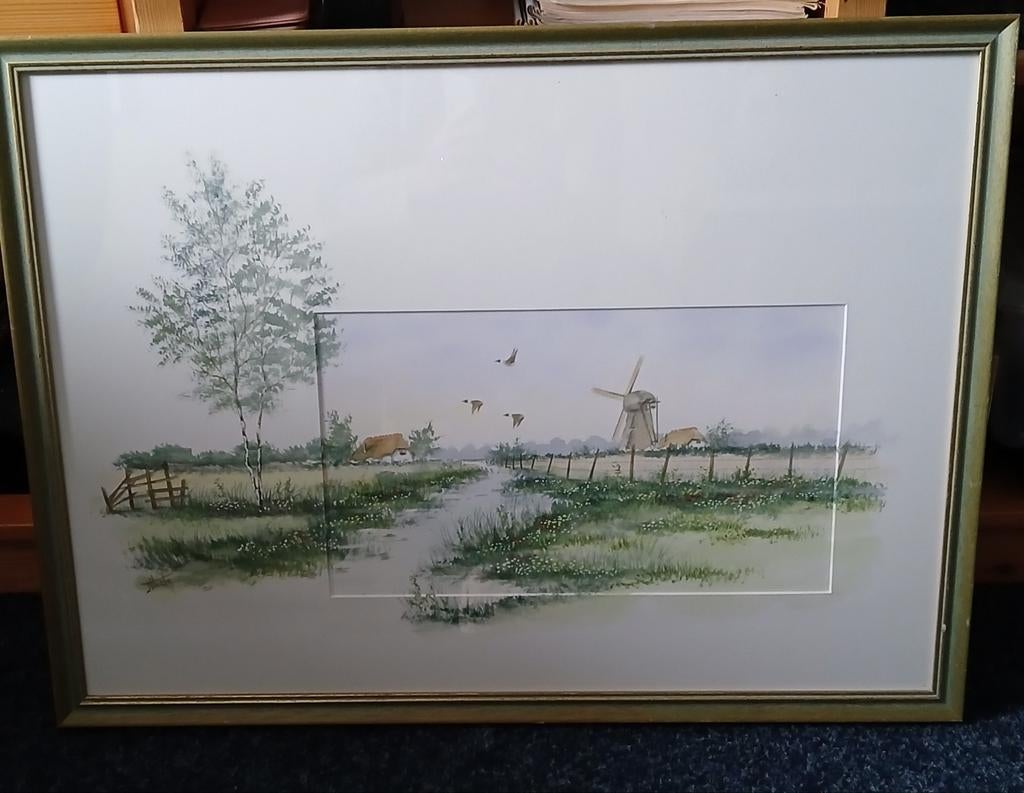 Schilderij landschap Jan Thiele, Antiek en Kunst, Ophalen