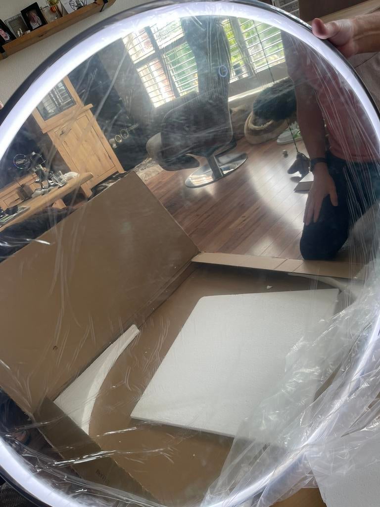 Nieuwe Badkamer Spiegel Zwart met Ledverlichting,verwarming, Huis en Inrichting, Badkamer | Badkamermeubels, Ophalen, Overige typen