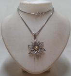 Zilveren ketting met edelweiss hanger nr.596