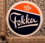 Vintage sticker logo Fokker vliegtuigmaatschappij vliegtuig, Ophalen of Verzenden, Zo goed als nieuw, Overige typen