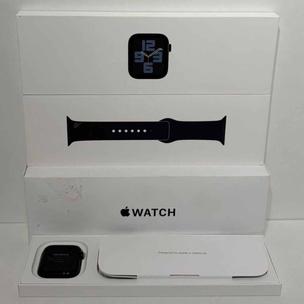 Apple Watch SE 2de Gen 44MM Midnight ZGAN Compleet in Doos, Ophalen of Verzenden, Zo goed als nieuw, Zwart, IOS