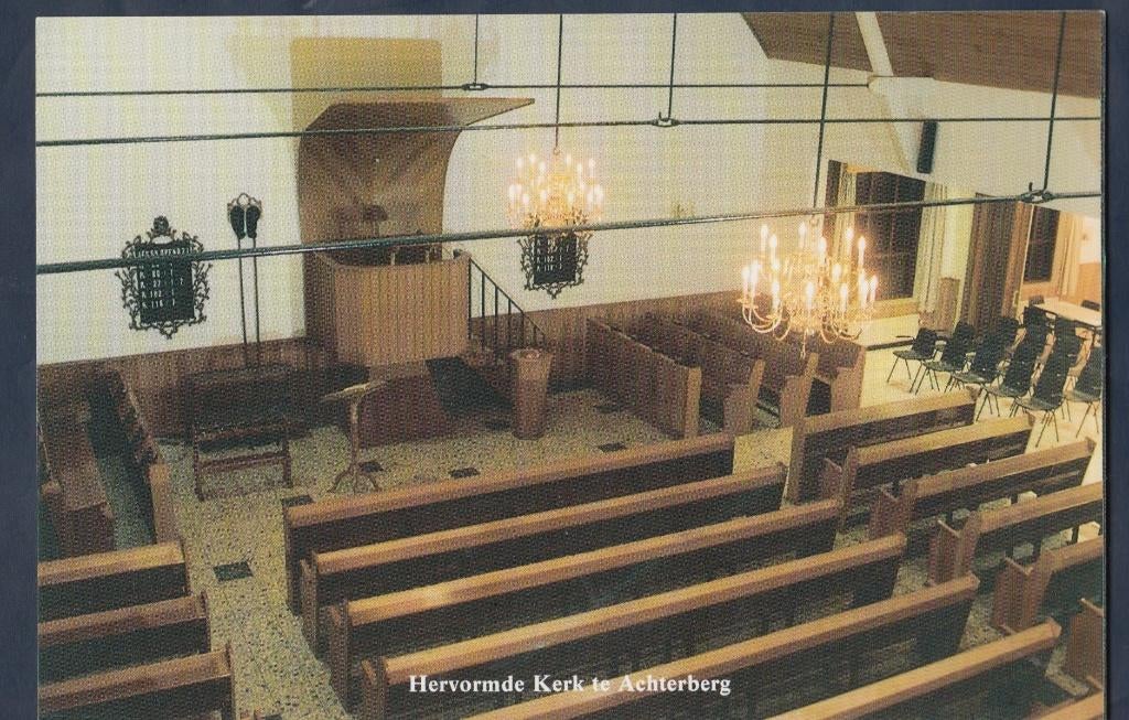 Achterberg  NH Kerk Interieur Preekstoel FOTO, Ophalen of Verzenden, 1980 tot heden, Gelopen, Utrecht
