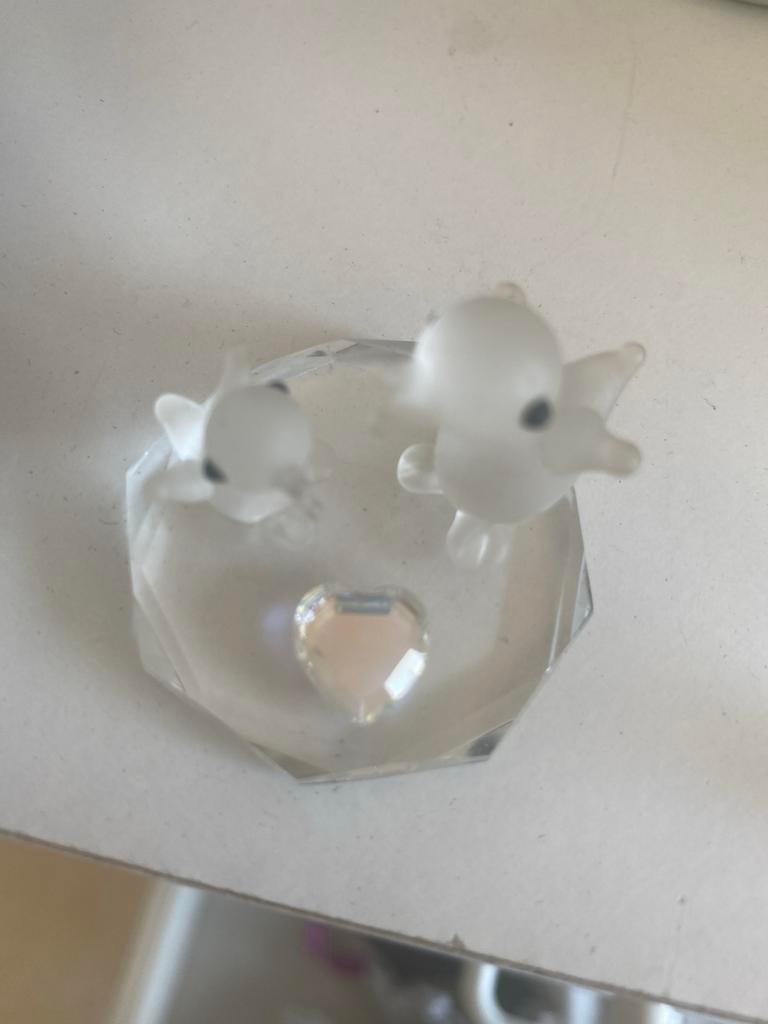 Swarovski Kristal Figuurtje - Twee Dolfijnen met Hart, Verzamelen, Swarovski, Ophalen of Verzenden, Zo goed als nieuw, Figuurtje