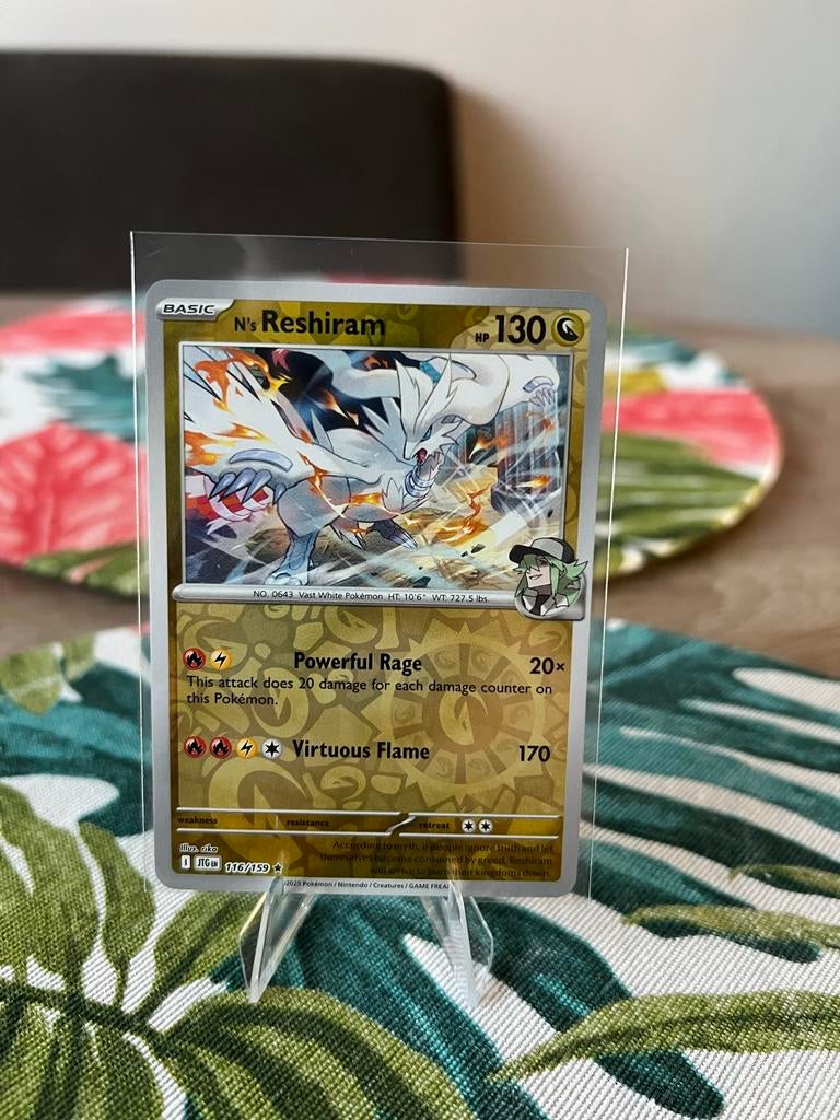 Pokémon Kaart N's Reshiram 116/159 Reverse Holo, Ophalen of Verzenden, Zo goed als nieuw, Losse kaart