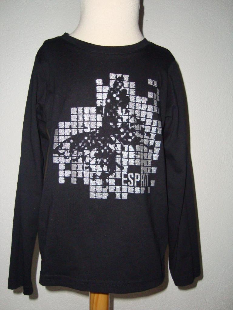 ESPRIT longsleeve zwart met zilver 116-122 in nieuw staat, Kinderen en Baby's, Kinderkleding | Maat 116, Verzenden, Zo goed als nieuw