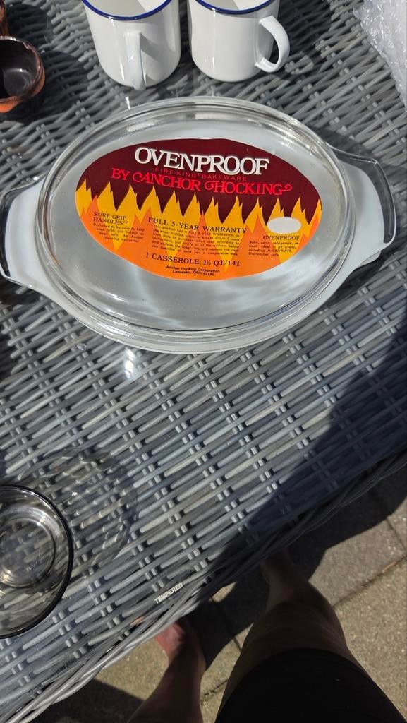 Ovenproof Casserole Schaal met Deksel - Anchor Hocking, Overige typen, Nieuw, Ophalen of Verzenden, Steen/keramiek