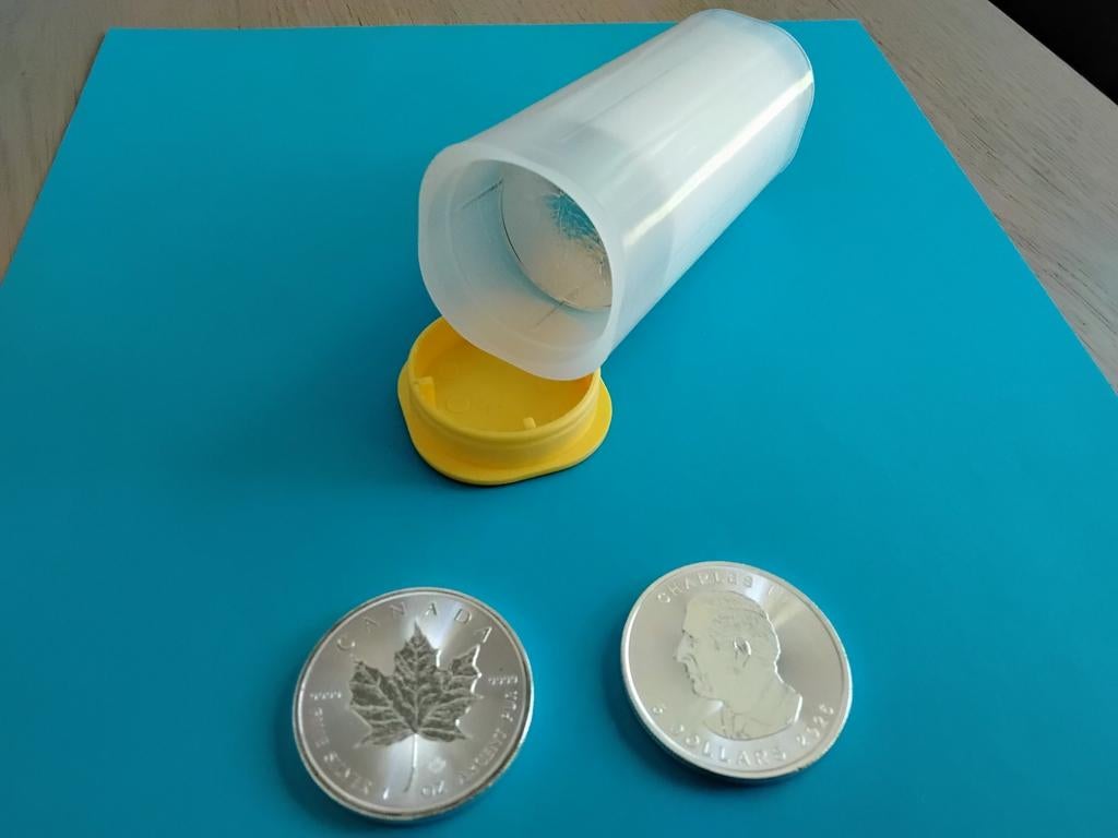 Maple leaf 2026 zilver .999 tube met 25 munten, Ophalen, Zilver