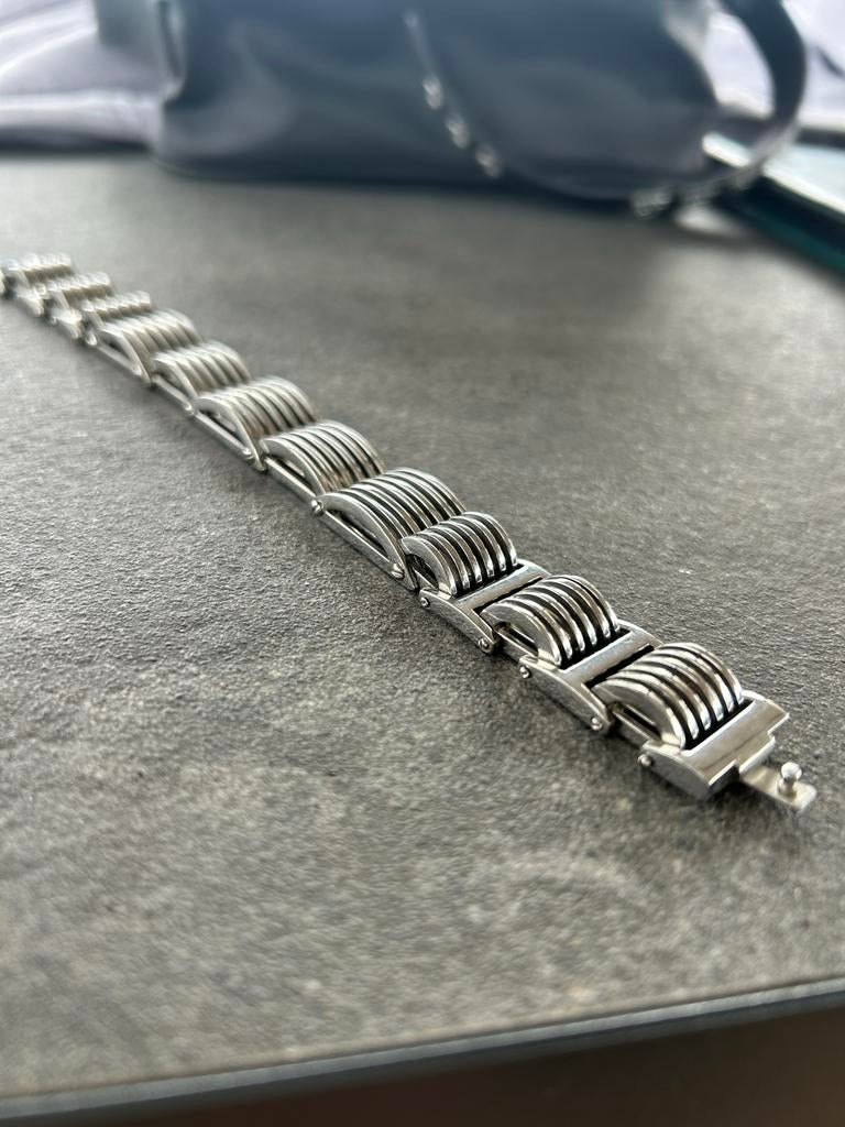Zoppini Armband RVS - Modern Design uit Florence, Sieraden, Tassen en Uiterlijk, Ophalen of Verzenden, Zo goed als nieuw, Zilver