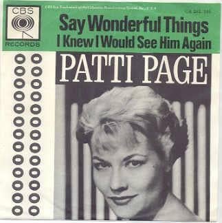 Patti Page- Say Wonderful Things, Verzenden, 7 inch, Pop, Fotohoes
