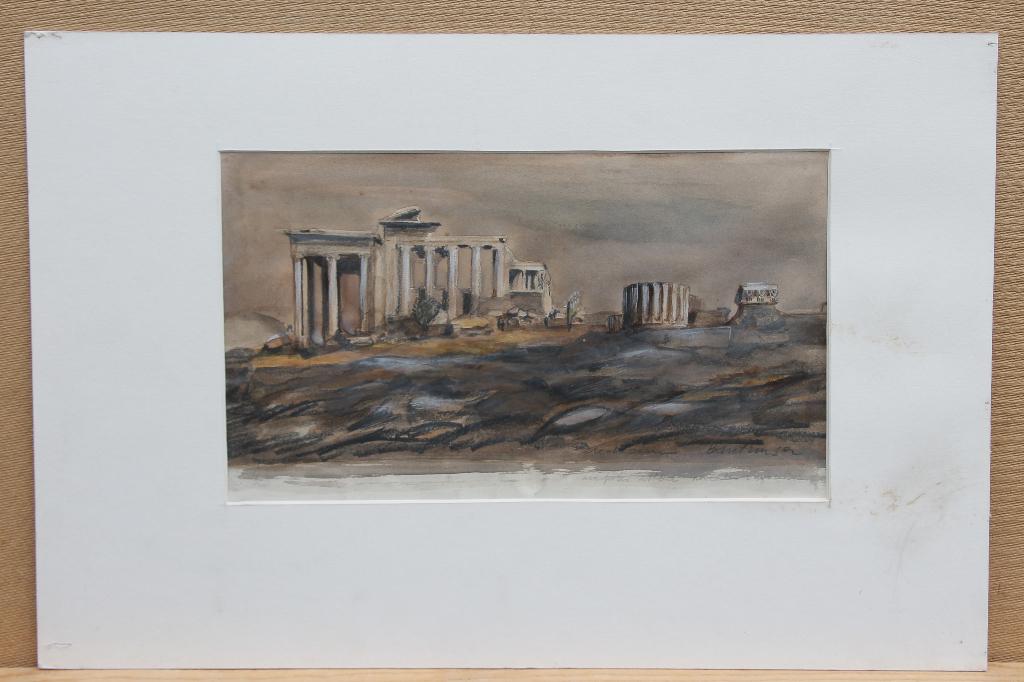 Twee aquarellen van het Erechtheion door Cees Bantzinger, Antiek en Kunst, Ophalen