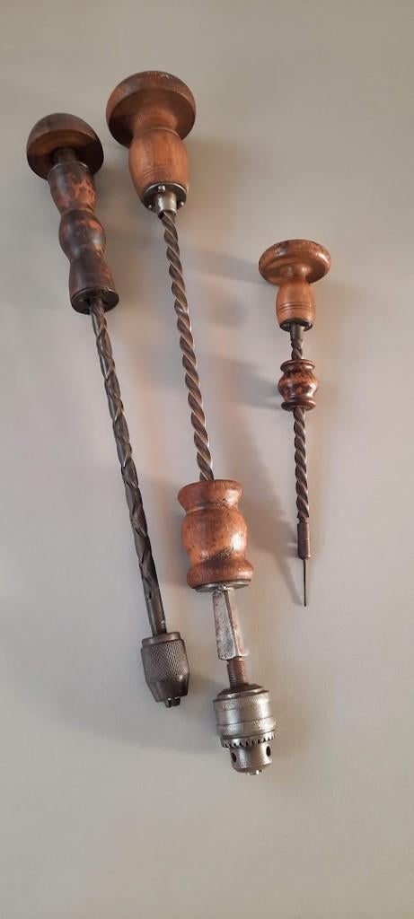 3 antieke ratel schroevendraaiers, Ophalen, Gebruikt