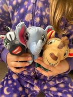 3 knuffels: zebra, olifant en leeuw/hond, Ophalen of Verzenden, Gebruikt, Overige typen