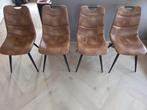 4 stuks eettafel stoelen // Haco, Ophalen, Bruin, Metaal, Vier