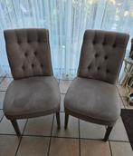 Set van 6 gestoffeerde eetkamerstoelen - Taupe, Huis en Inrichting, Stoelen, Gebruikt, Overige kleuren, Ophalen of Verzenden, Landelijk