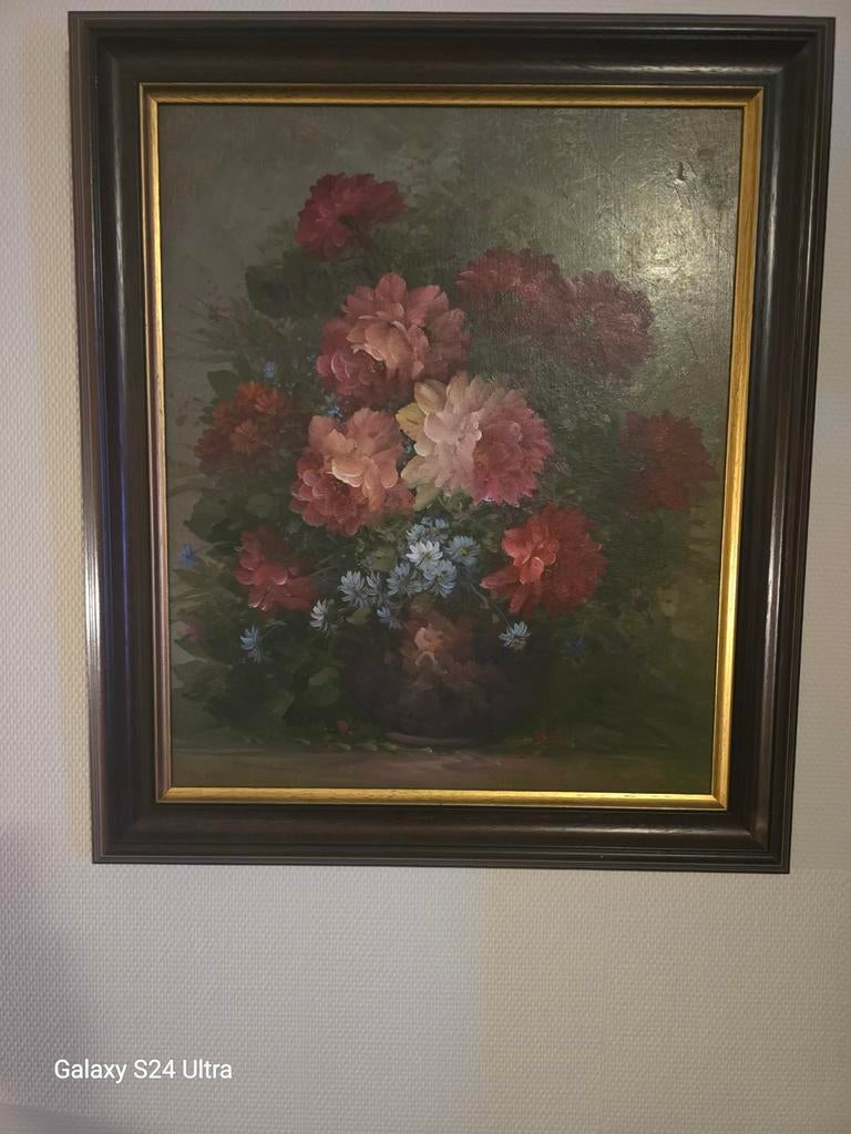 Prachtig bloemenschilderij in klassieke stijl, Antiek en Kunst, Ophalen of Verzenden