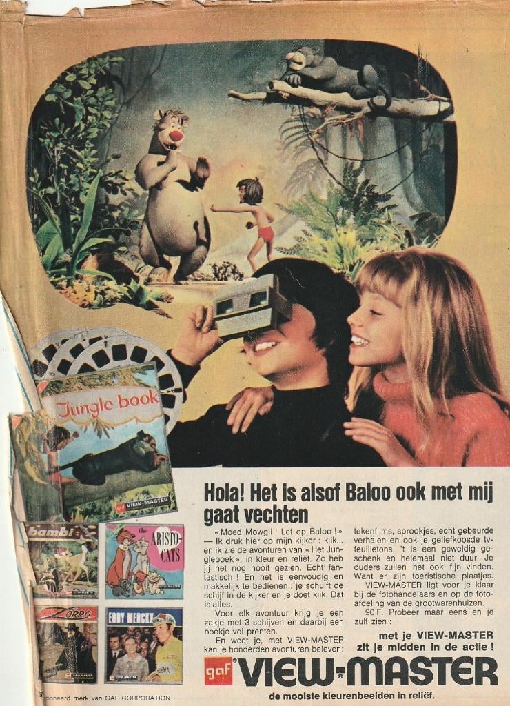Retro reclame 1971 Gaf View-Master Eddy Merckx, Verzamelen, Verzenden, Overige typen
