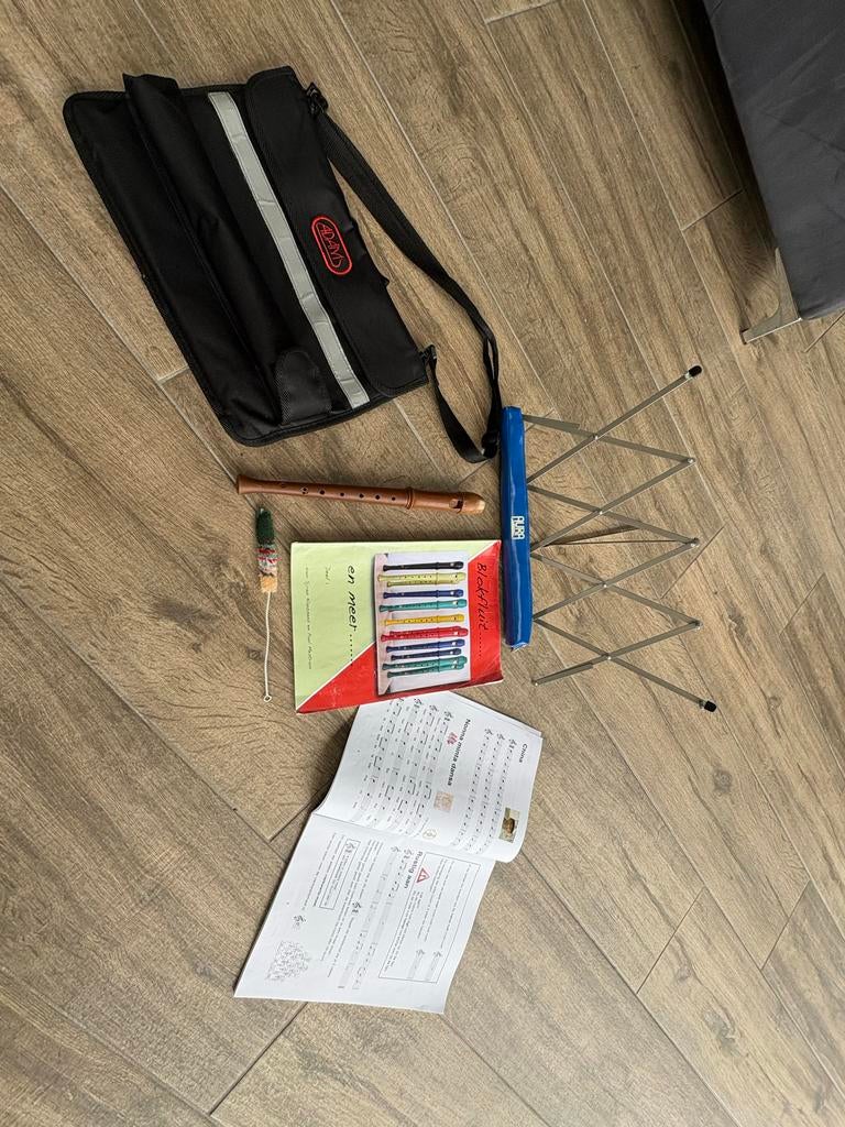 Blokfluit met toebehoren, Ophalen of Verzenden, Gebruikt, Sopraan of Sopranino, Met koffer, hoes of etui