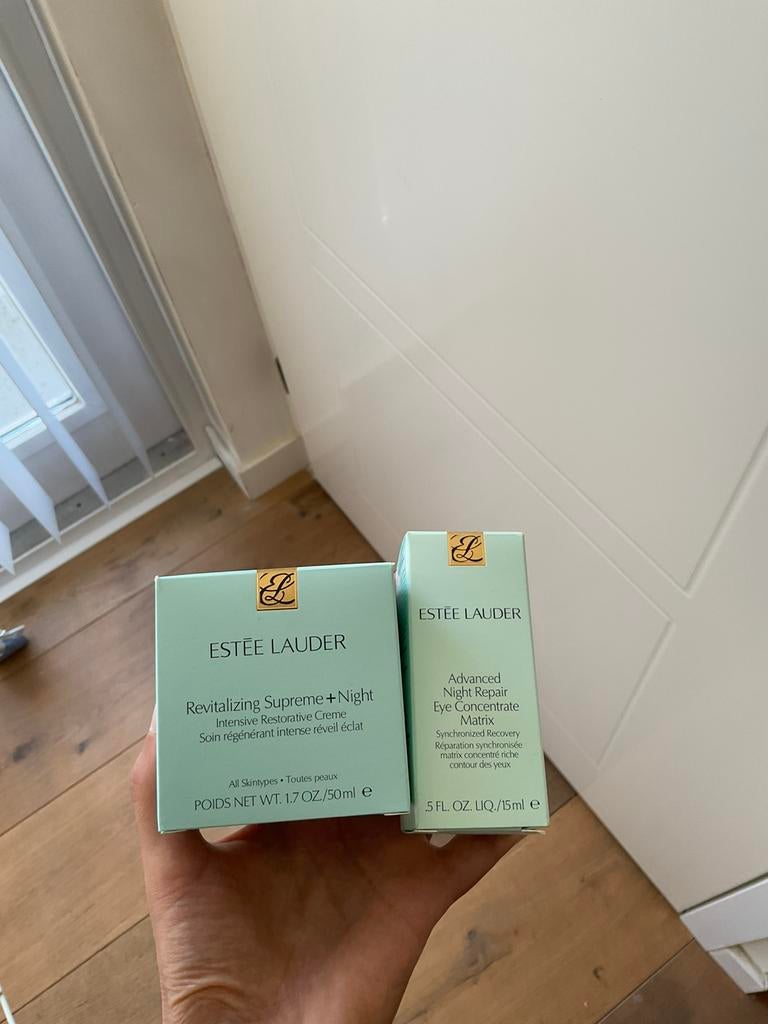 Estee Lauder Night Nachtcrème + oogcreme /advanced eye cream, Ophalen of Verzenden, Nieuw, Gehele gezicht, Verzorging