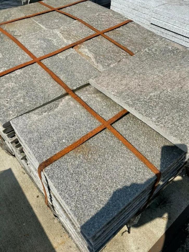 66,68 M2 ZANDKWARTSIET TEGELS 40X40 CM, Tuin en Terras, Tegels en Klinkers, Nieuw, Terrastegels, Natuursteen, 10 m² of meer, Ophalen of Verzenden