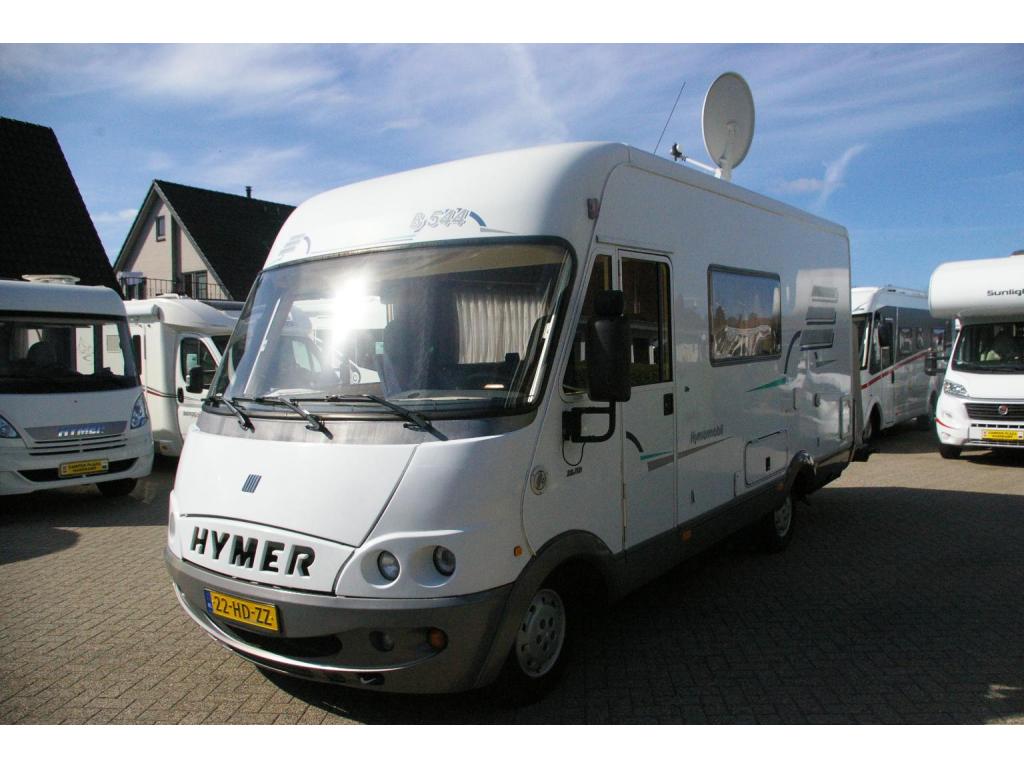 Hymer B klasse 544 L Zit, Langebank, Slecht 90600km., Caravans en Kamperen, Campers, Integraal, Reservewiel, Bedrijf, Koelkast