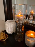 Prachtige glazen kandelaar, Huis en Inrichting, Woonaccessoires | Dienbladen, Ophalen of Verzenden, Zo goed als nieuw, Rond