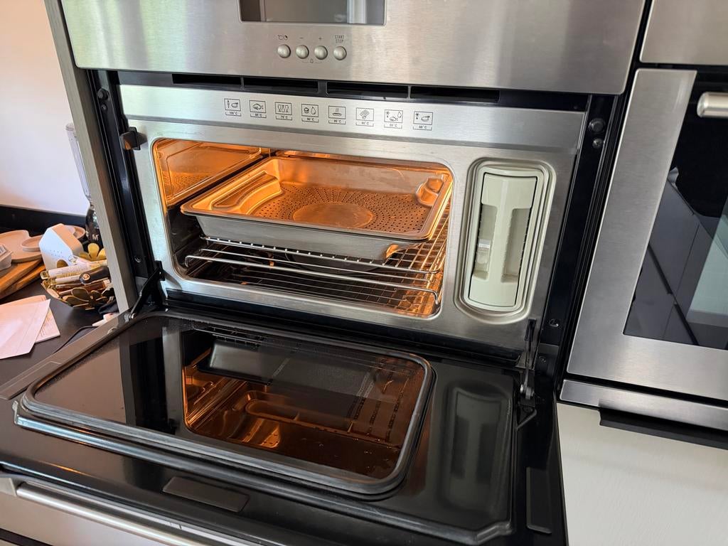 Pelgrim inbouwapparatuur: oven, magnetron, stoomoven, espres, Witgoed en Apparatuur, Gebruikt, Oven, Hete lucht, 60 cm of meer