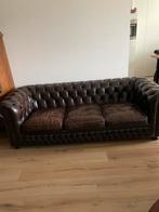 Chesterfield bank 3 zits Chestnut bruin van Jeantique, Ophalen, Gebruikt, Driepersoons, Rechte bank