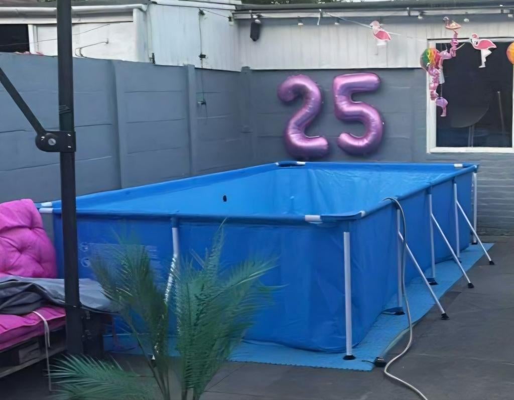 Bestway zwembad met pomp en afdekzeil, Ophalen, Opzetzwembad, Rechthoekig, Minder dan 80 cm