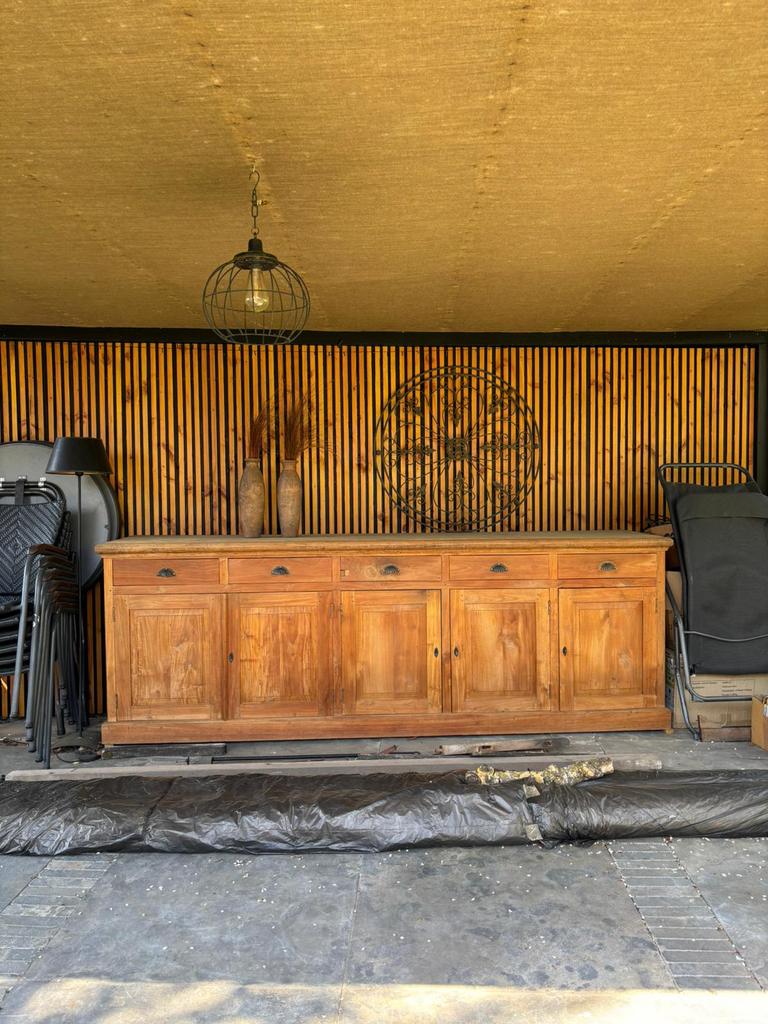 Houten Dressoir te koop!, Gebruikt, Met deur(en), 200 cm of meer, 50 tot 75 cm