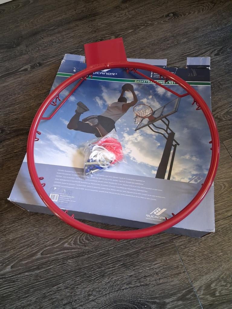 Rucanor basketbalring rood en net , 45 cm, Sport en Fitness, Basketbal, Ophalen, Ring, Bord of Paal