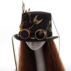 Steampunk hoed (gothic vintage fedora punk bril zwarte), Verzenden, Nieuw, Hoed
