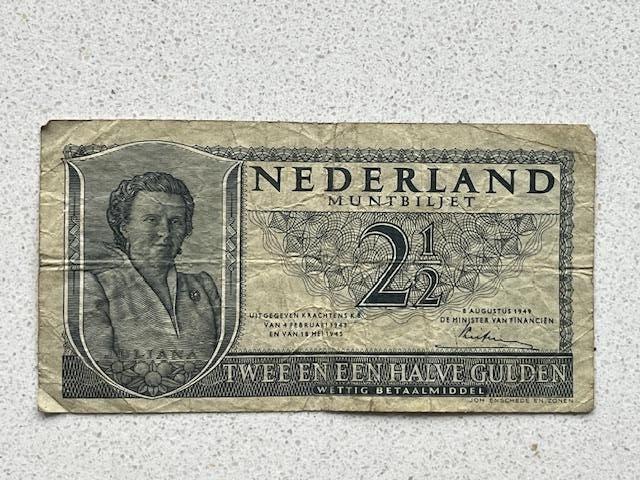 Biljet Juliana 2,50 gulden, Postzegels en Munten, Bankbiljetten | Nederland, Ophalen, 2½ gulden, Los biljet