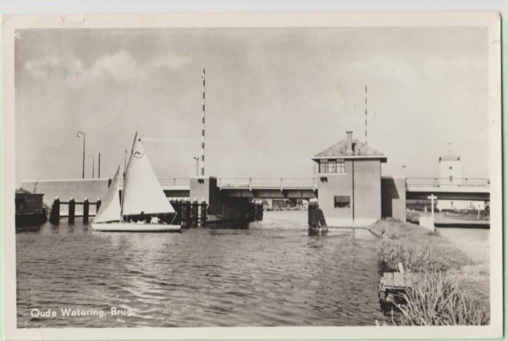 Oude Wetering (ZH) Brug 1968., Verzamelen, Ansichtkaarten | Nederland, Verzenden, 1960 tot 1980, Gelopen, Zuid-Holland