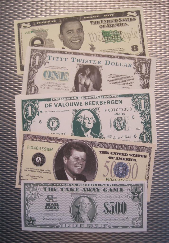 FANTASIE DOLLAR BILJETTEN, Postzegels en Munten, Bankbiljetten | Amerika, Verzenden, Noord-Amerika
