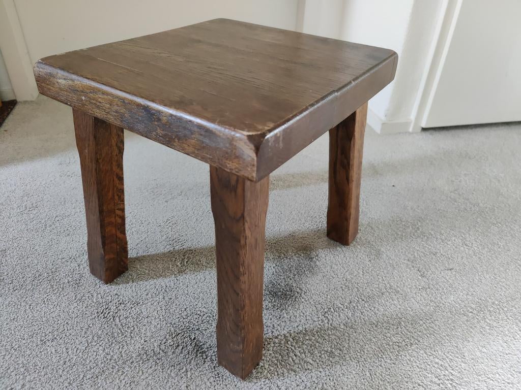 Vierkante bijzettafel, klassiek eiken, Ophalen, Minder dan 45 cm, Minder dan 55 cm, Gebruikt