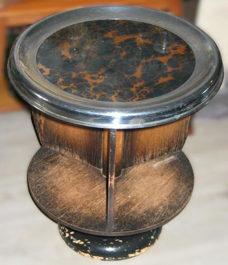 Mid century drank tafeltje draaibaar met glas op bovenzijde, Ophalen, Gebruikt, Rond, Glas