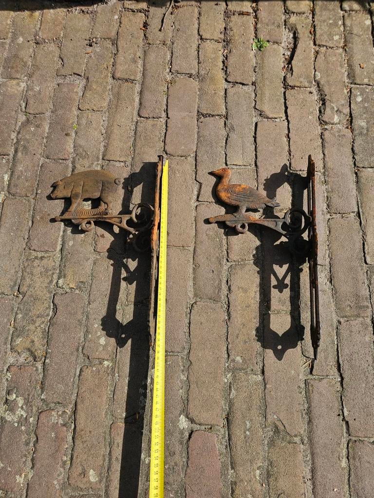 Stalen wandhanger Varken en Eend, Antiek en Kunst, Ophalen of Verzenden