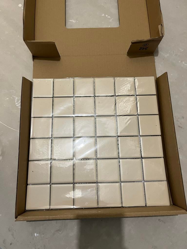 Mozaïektegel uni beige mat 30x30 cm, Doe-het-zelf en Verbouw, Tegels, Nieuw, Overige typen, Keramiek, 20 tot 40 cm, Minder dan 5 m²