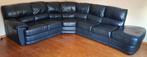 MORRES Zwarte leren hoekbank, Huis en Inrichting, Banken | Bankstellen, Ophalen, Gebruikt, Hoekbank, Vierpersoons of meer