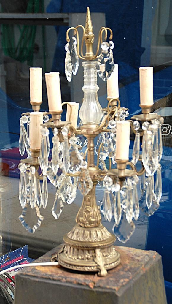 Een prachtige kristallen tafel lamp, Ophalen of Verzenden