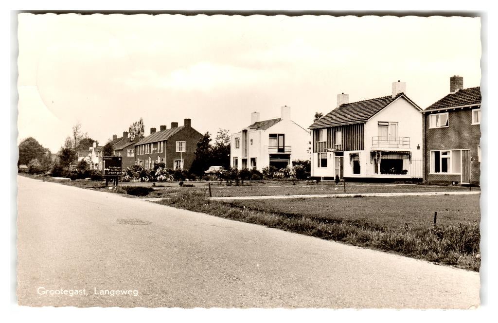 Grootegast, Langeweg, Verzamelen, Ansichtkaarten | Nederland, Verzenden, 1940 tot 1960, Gelopen, Groningen